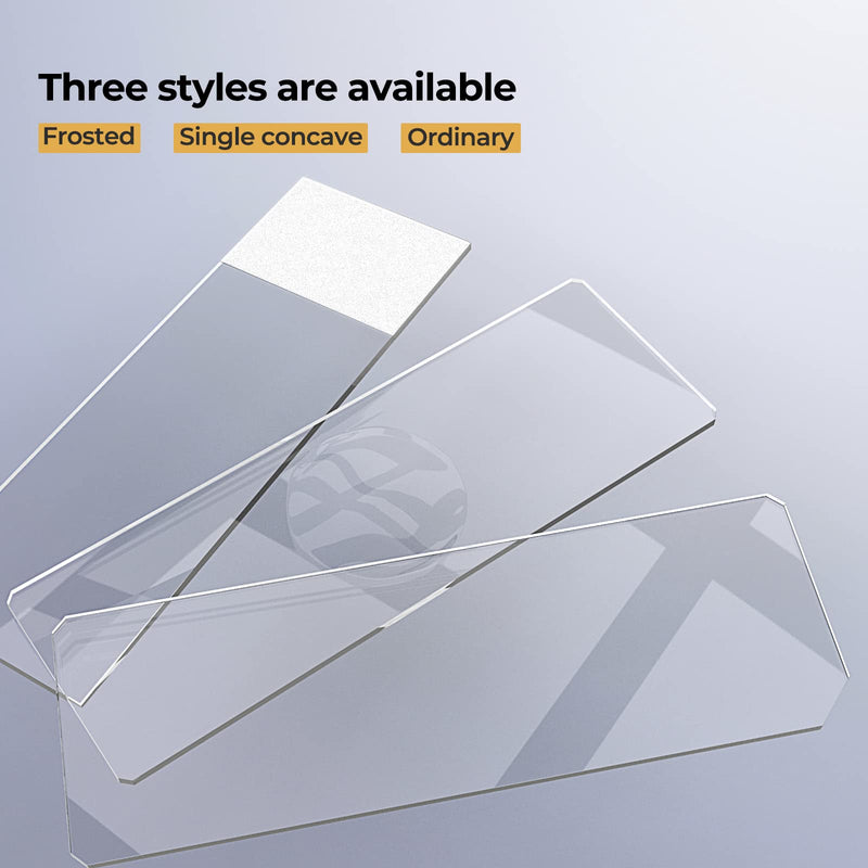 [Australia - AusPower] - Vabiooth Rounded Edge Microscope Slides Kit, 50 Pcs Pre-Cleaned Blank Microscope Slides and 100 Pcs 22x22mm Square Coverslips Cover Glass for Monocular Binocular Trinocular Microscopes Blank Slides/150 Pcs 