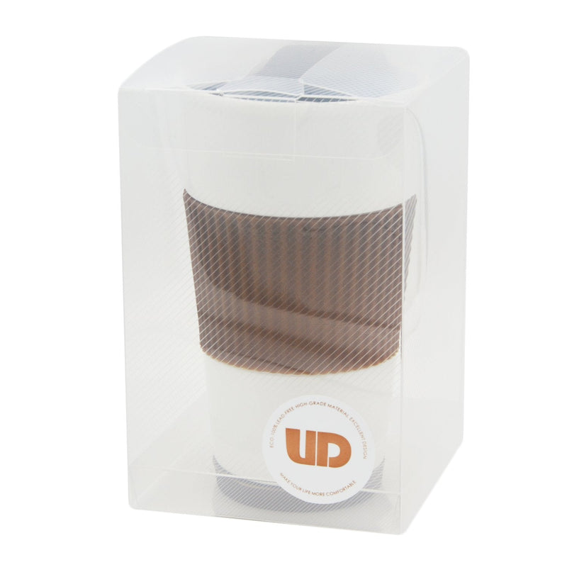 [Australia - AusPower] - UDMG Ceramic Double Wall Insulated Travel Coffee Cup with Slider Lid, Silicone Sleeve & Built-In Coaster, 10 fl.oz (Coffee) Coffee 10 fl.oz 