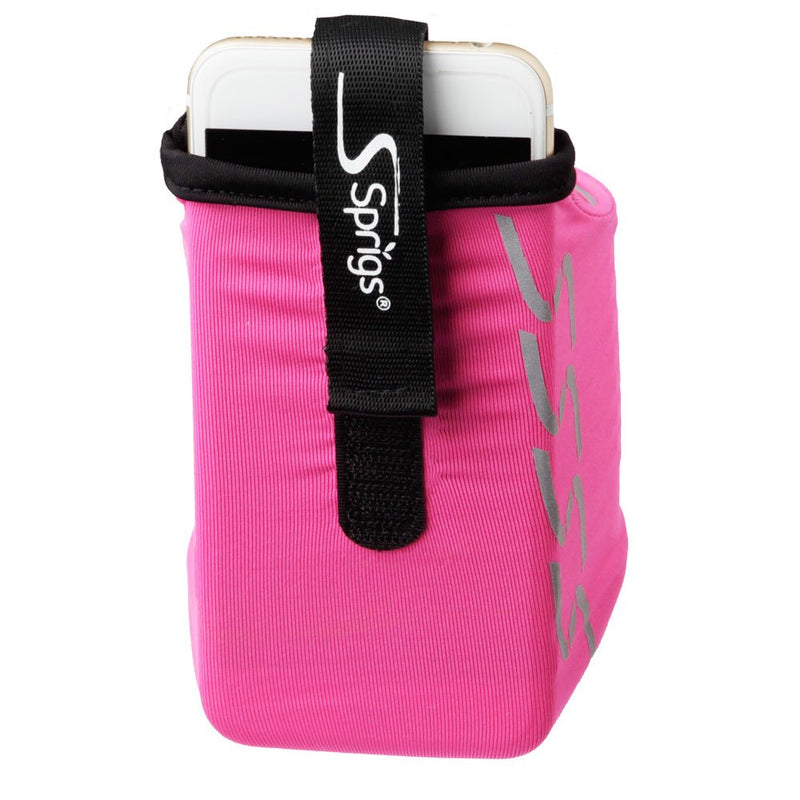 [Australia - AusPower] - Sprigs Phone Armband Sleeve for iPhone x/8/7/6 Plus, Galaxy S7/S6, Google Pixel XL. The Lightest & Most Comfortable Running Armband, Stretches to Fit All Phones with Case for Women & Men Small Hot Pink 