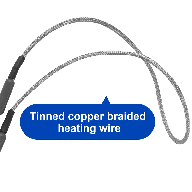 [Australia - AusPower] - SH201 Drain and Door Braided Aluminum Heater for Samsung and most supco refrigerators Automatic Defrost, Secondary Heating Coil Tip Diameter 7/16 115V 15W 25" Long 