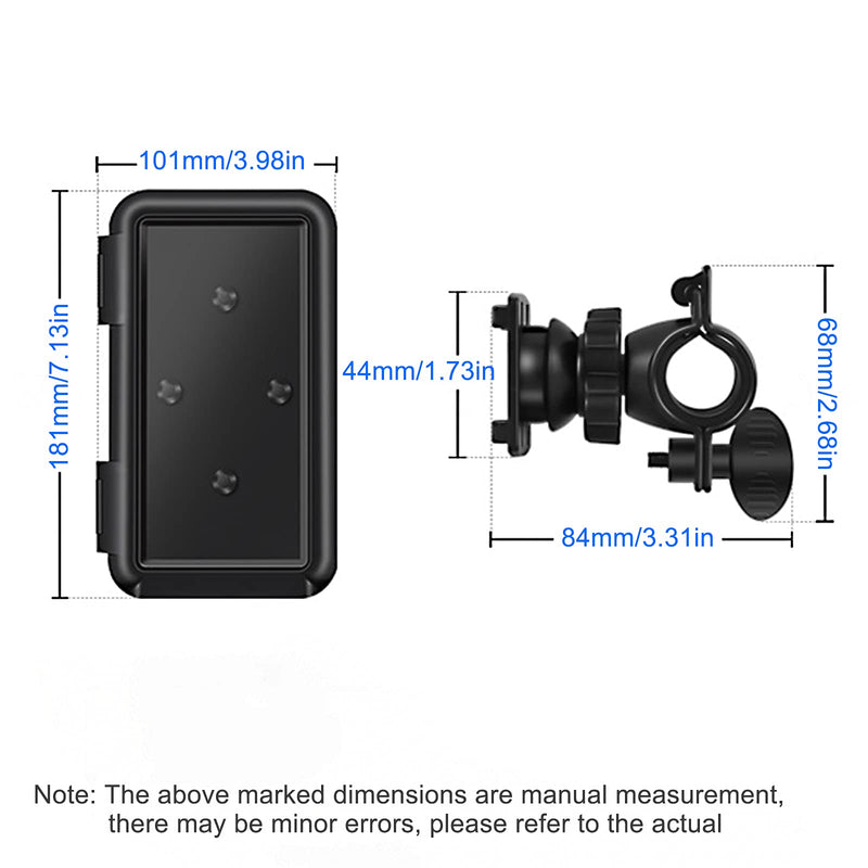 [Australia - AusPower] - Bicycle Waterproof Smartphone Holder,Used for Waterproof Mobile Phone Holder for Bicycle and Motorcycle Handlebars,with Touch Screen 360° Rotation Design,Mount for Phone Below 6.8 inch 