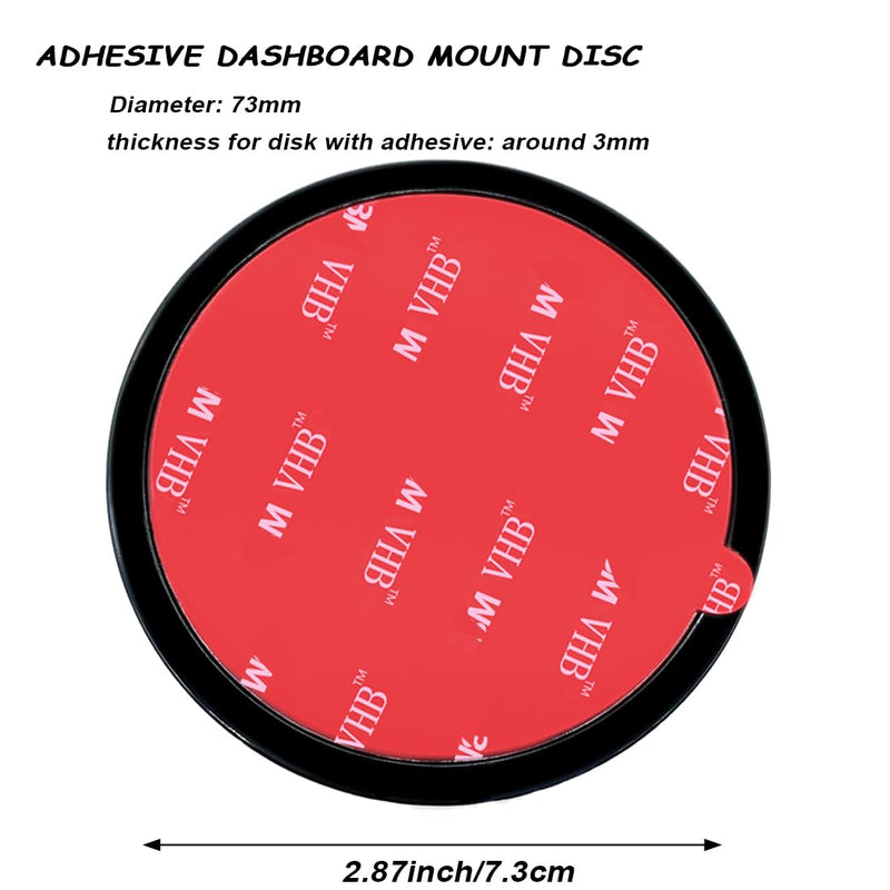 [Australia - AusPower] - 4 Pack 73mm/2.87" Adhesive Dashboard Pad Mounting Disk, Universal Suction Cup Mounting Disc for Suction Cup Phone Holder Mount Garmin GPS Magellan Sat Nav Dash Cam Bracket Stand Stick, Black 