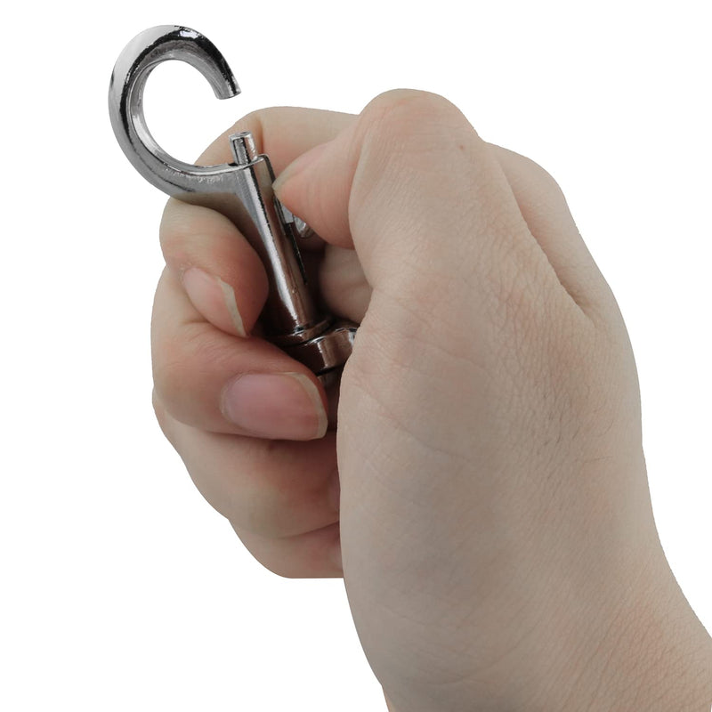 [Australia - AusPower] - ZZLZX 4PCS Stainless Steel Swivel Eye Bolt Flagpole Snap Hook, Flag Snap Clips for Rope, Flagpole, Outdoor Carabiner, Dog Chain, Leather Craft, Sling Rope Spring End Accessories, Silver 
