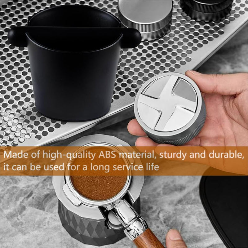 [Australia - AusPower] - IAOSEN 5 inch Knock Box Espresso Knock Box Silicone coffee Tamper Mat Espresso Machine Accessories Set of 2 with a longer detachable Knocking rod for Home Office Barista Tools for Bar Shop 