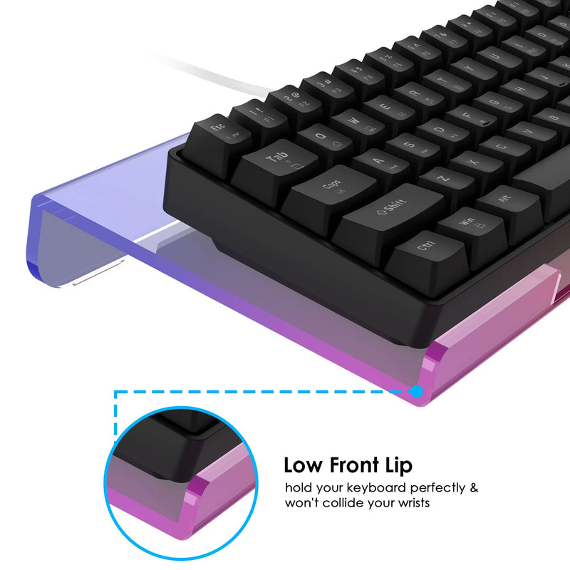 [Australia - AusPower] - Clear 366 Kinds RGB Acrylic Tilted Computer Keyboard Holder,PC Keyboard Stand Tray Holder for Easy Ergonomic Typing and Working at Home and Office Upgraded Version RGB Chocolate stand 