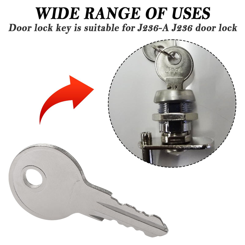 [Australia - AusPower] - J236-A J236 Key,New Door Lock Keys for Most Common Utility, Compartment, and Hatch Locks Used in The RV Industry(Silver - 2 pcs) 