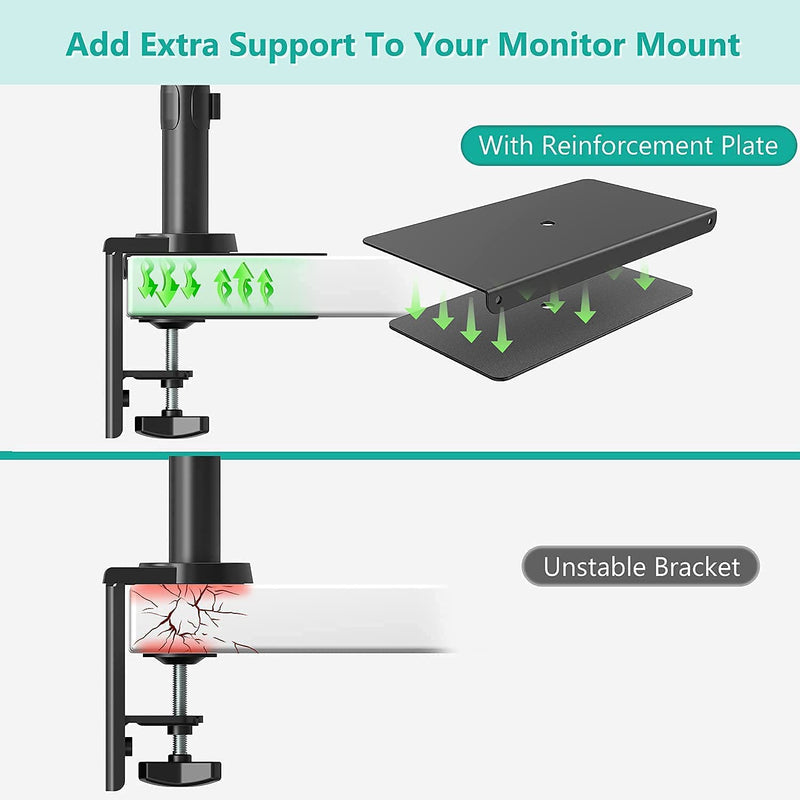 [Australia - AusPower] - WALI Bundle – 2 Items: Steel Reinforcement Bracket and Premium Single Monitor Desk Mount Gas Spring Stand 