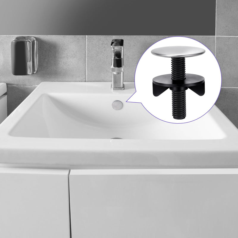 [Australia - AusPower] - HINZIC 6Pcs Kitchen Faucet Hole Cover Sink Tap Hole Plate Stopper Cover Brushed Metal Stainless Steel Plug Kitchen Sink Hole Cover 