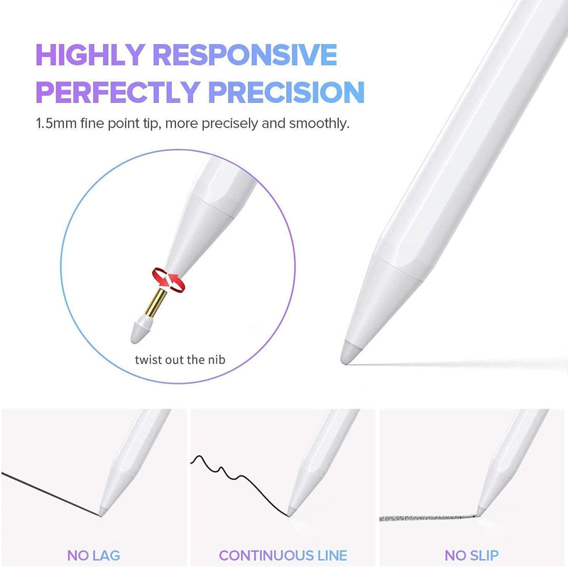 [Australia - AusPower] - Stylus Pen for iPad with Palm Rejection, Active Pencil Compatible with (2018-2021) Apple iPad Pro (11/12.9 Inch),iPad Air 3rd/4th Gen,iPad 6/7/8th Gen,iPad Mini 5th Gen for Precise Writing/Drawing 