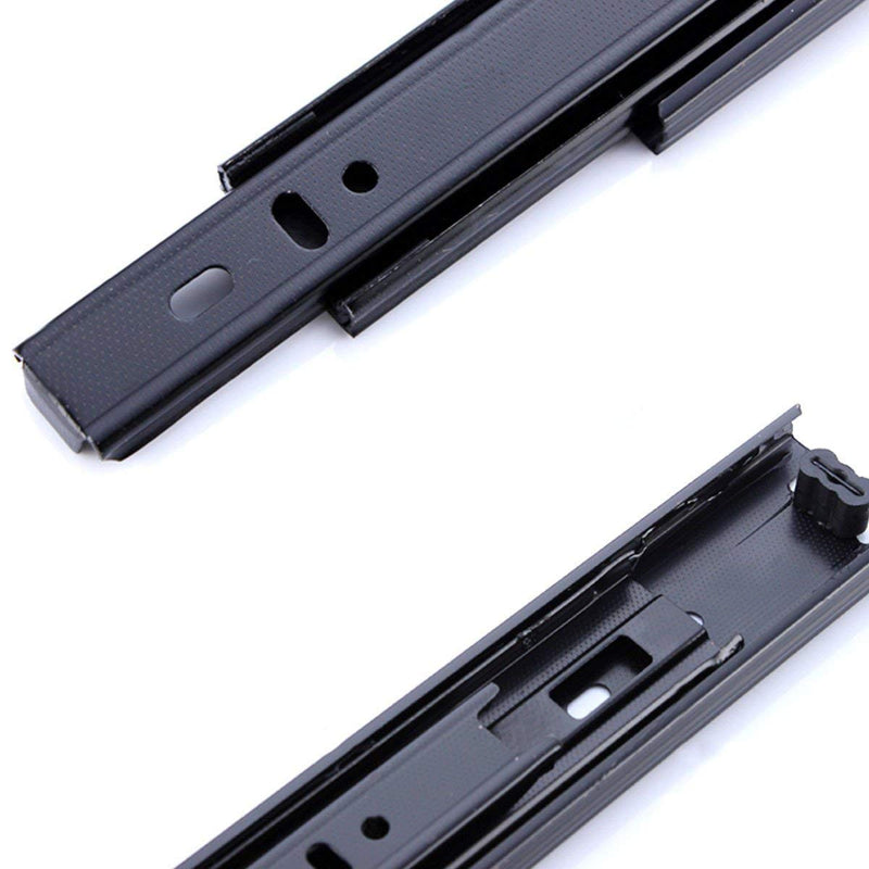 [Australia - AusPower] - Drawer Slides 9 Inch Ball Bearing Full Extension 3 Section Slide Track Mounting Drawer Runners Slider for Cabinet Home Furniture, 2 Pack (Black 9 Inch) Black 9 Inch 