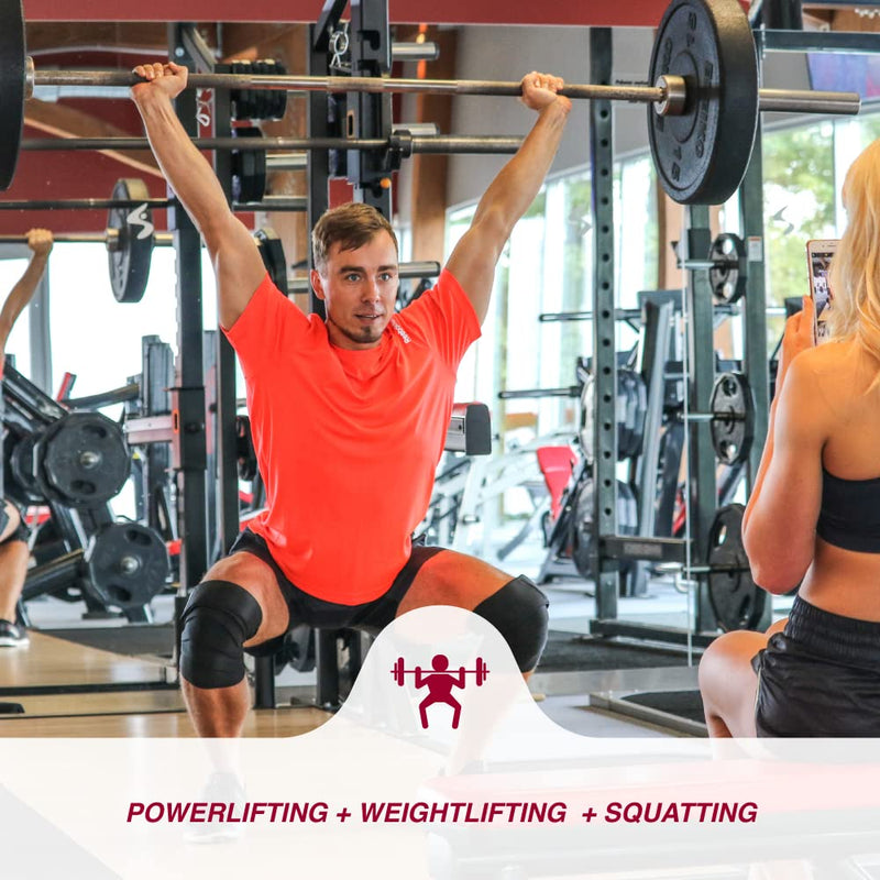 [Australia - AusPower] - Knee Wraps for Weightlifting (Pair) with Bag - Knee Wraps for Squatting - Knee Bands for Crossfit, Gym, Pain, WOD, Cross Training. Black Powerlifting Knee Support for Women, Men 78 Inch / 198 cm 
