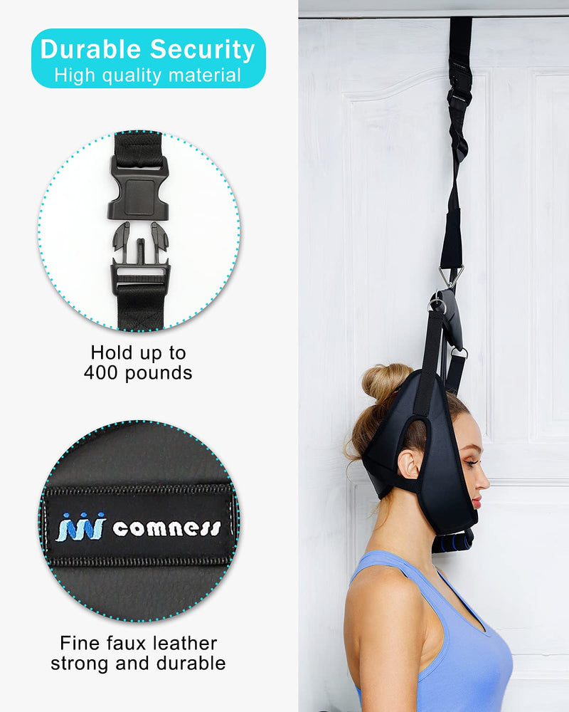 [Australia - AusPower] - Cervical Neck Traction Device Over Door for Home Use, Portable Neck Stretcher Hammock for Neck Pain Relief, Physical Therapy AIDS for Neck Decompressor. 