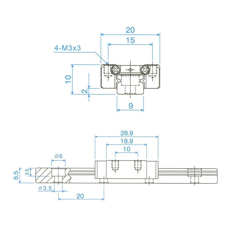 [Australia - AusPower] - Usongshine MGN9 Linear Rail Guide with MGN9C Linear Bearing Sliding Block Match for CNC xyz DIY Engraving Machine (350mm, C-Type) 