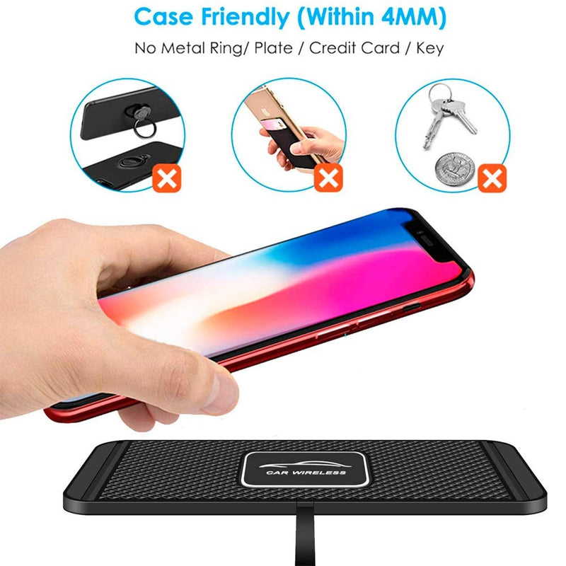 [Australia - AusPower] - Wireless Charger,POLMXS Wireless car Charger Charging pad 10w Non Slip qi Charger pad Fast Wireless Phone Charger for car Cell phoneWireless Charging mat galaxy21/20 Note10 S9S10S8 (30cm Cable)(C2Y) 