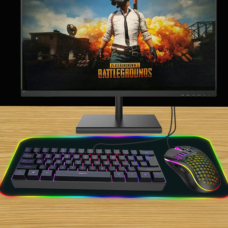 [Australia - AusPower] - 60% Gaming Keyboard with RGB Backlight, Compact Mini Light up Keyboard for PC Mac Laptop, Suit for Typing and Gaming (Black-61) 