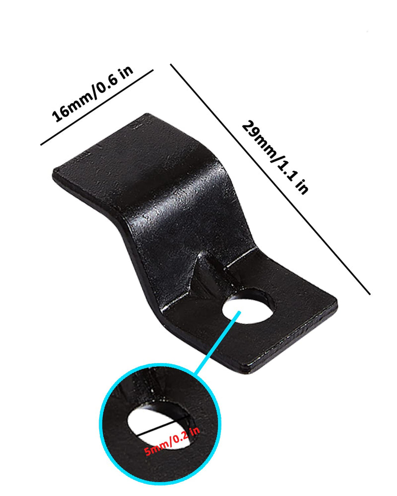 [Australia - AusPower] - Table Top Fasteners, Z Clips for Table Tops 40 Packs (Black) Black 