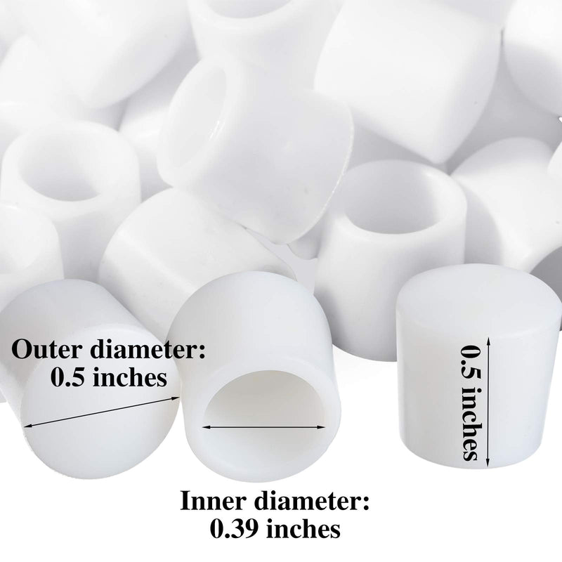 [Australia - AusPower] - Door Stop Bumper Tips 0.39 Inch Door Rubber Stop Bumper Replacement Stopper Tips Caps for Door and Wall Protection, White (20 Pieces) 20 