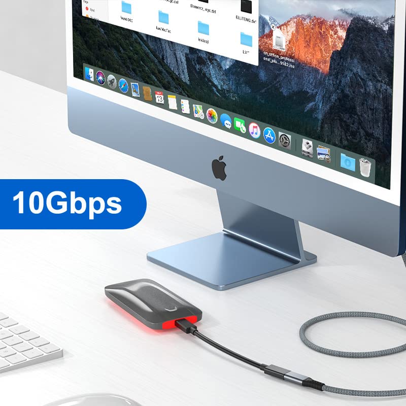 [Australia - AusPower] - Chenyang CY USB-C USB 3.1 Type-C Male to Female Extension Data Cable 10Gbps 100W with Sleeve for Laptop Phone 0.5m 50cm 