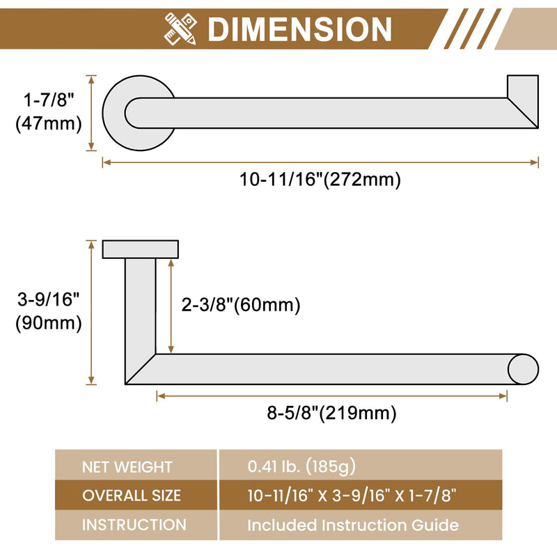 [Australia - AusPower] - Bathroom Towel Holder Matte Black, Suyar SUS304 Stainless Steel Hand Towel Bar, Kitchen Towel Rack Wall Mounted 