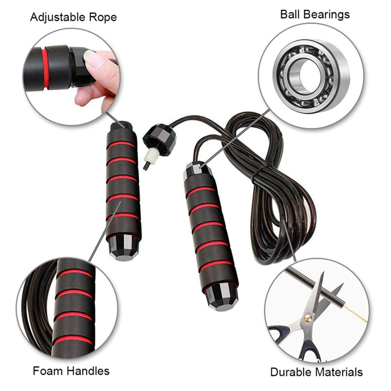[Australia - AusPower] - Redify 2 Pack Adjustable Jump Rope for Workout, Fitness Jump Rope for Men Women and Kids, Speed Jumping Rope for Exercise 
