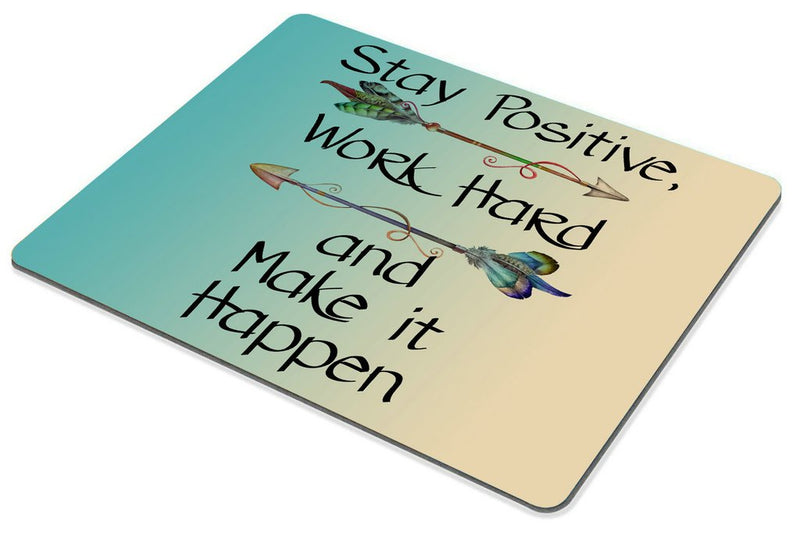 [Australia - AusPower] - Smooffly Gaming Mouse Pad Custom,Stay Positive Work Hard and Make It Happen Motivational Sign Inspirational Quote Mouse Pad Motivational Quotes for Work SM-12 