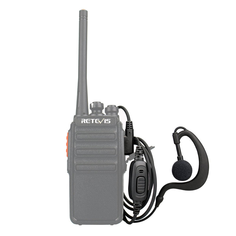 [Australia - AusPower] - Retevis 2 Way Radio Earpiece 2 Pin C-Type Earhook Headset with Mic for Baofeng UV-5R BF-888S Retevis H-777 RT22 Arcshell AR-5 Walkie Talkies (2 Pack) 