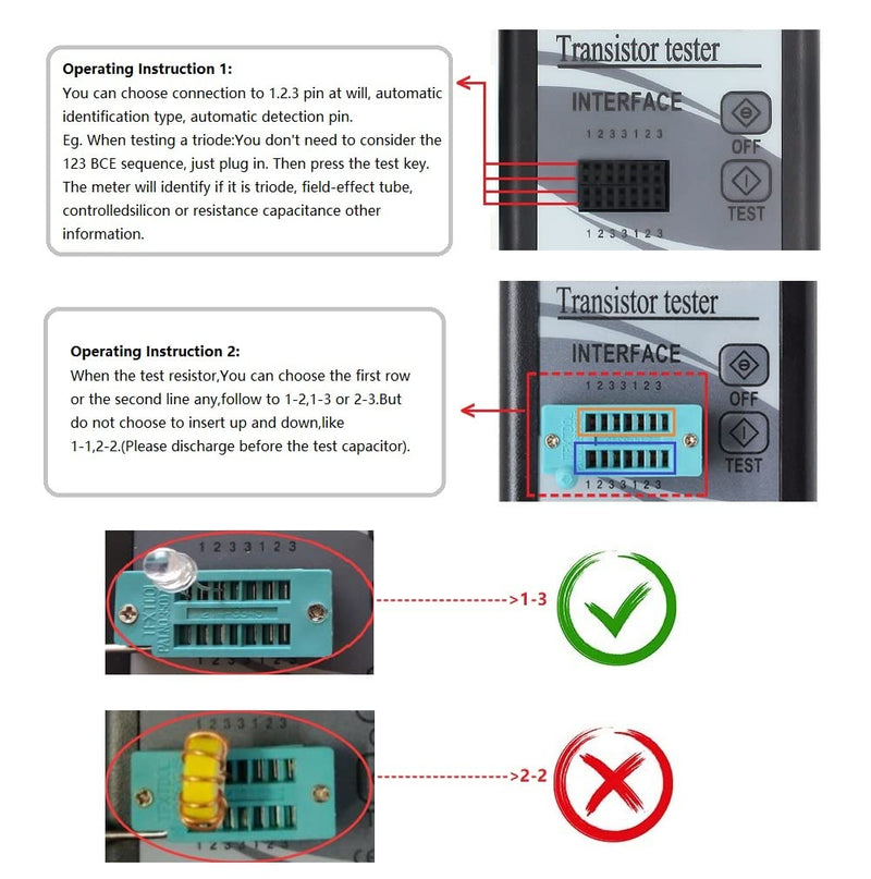 [Australia - AusPower] - Aideepen Transistor Tester,Atmega328 Mosfet Automatic Checker Detector Capacitor Tester for NPN PNP Transistor Diode Resistor Inductor Capacitance MOS SCR LCR ESR LCR-BLACK 