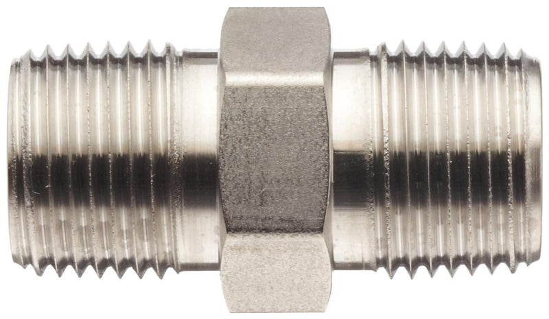 [Australia - AusPower] - Brennan 5404-06-06-SS Stainless Steel Pipe Fitting, Hex Nipple, 3/8" NPT Male 3/8 Inch 1 