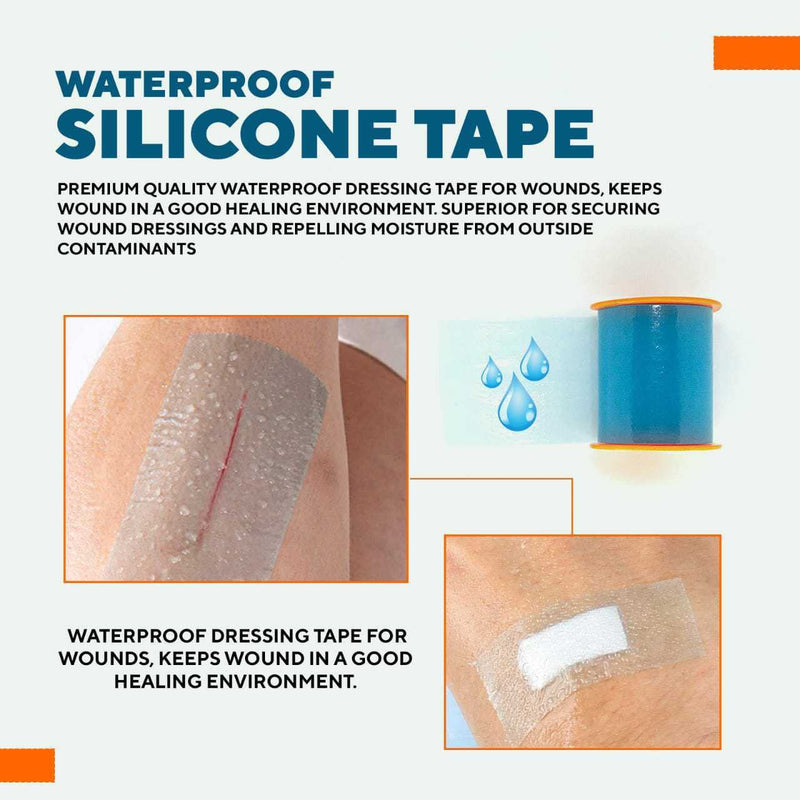 [Australia - AusPower] - Safe n' Simple Simpurity DermaPro Waterproof Silicone Tape for Securing Wound Dressing, Waterproof First Aid Tape, Soft & Comfortable, Easily Removable Tape, 2" x 15'', Box of 6, (SNS57232) 2" x 15'' 