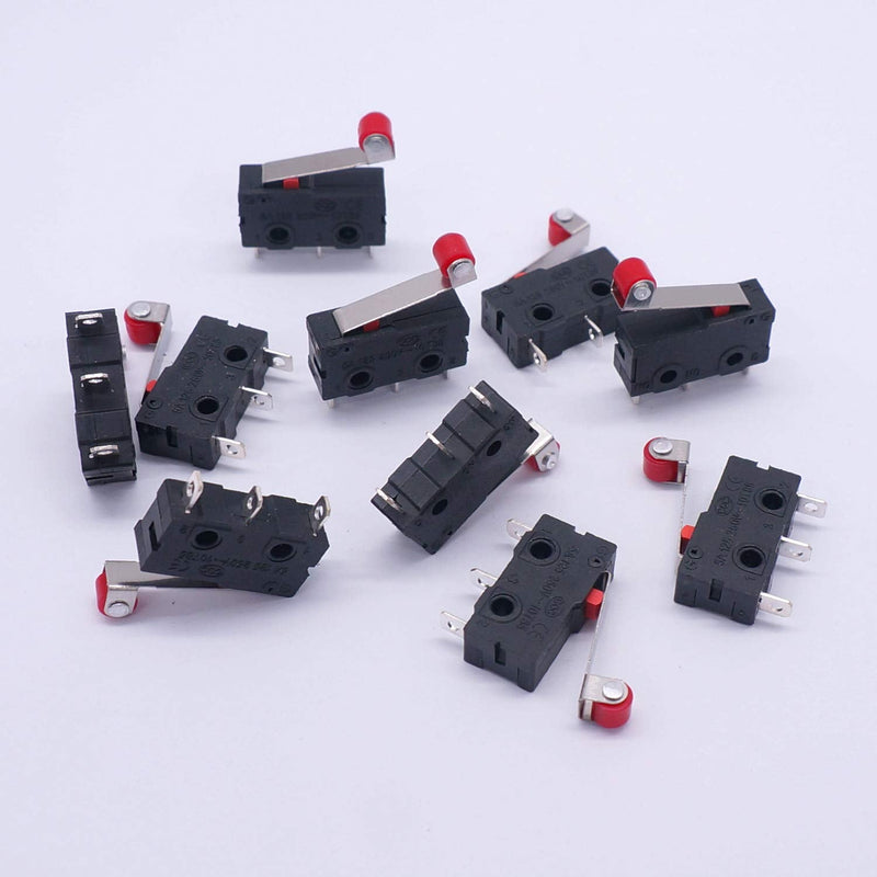 [Australia - AusPower] - Taiss 10pcs Momentary Micro Limit Switch with Roller Lever Arm SPDT Micro Switch AC 250V 5A 1NO 1NC 3 Pins Mini Switches SS-5GL2 