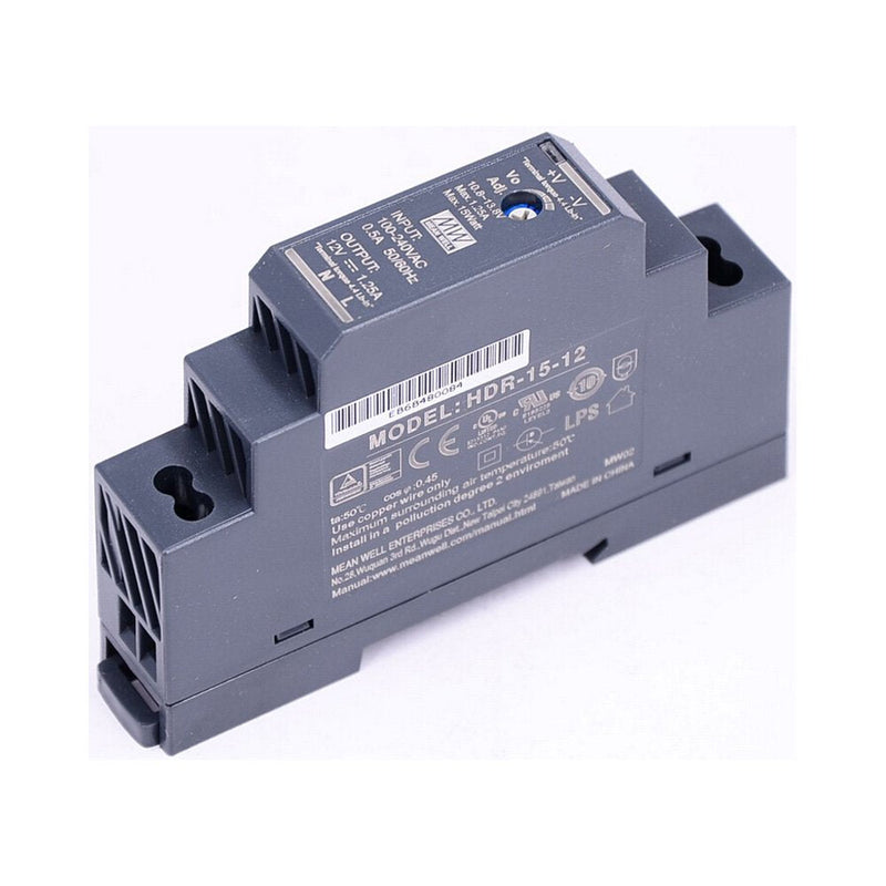 [Australia - AusPower] - MEAN WELL Ultra Slim Step-Shape 1SU DIN Rail Power Supply, 12V 1.25A 15W - HDR-15-12 