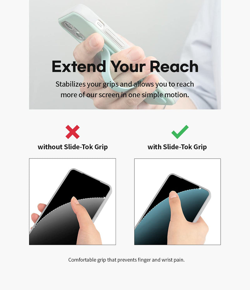 [Australia - AusPower] - Goospery SlideTok Phone Grip Strap [4-Pack] Silicone Portable Telescopic Finger Strap Bracket Kickstand Universal Mobile Phone Stand Holder for Most Smartphone and Tablets, SLDTOK-4SET 