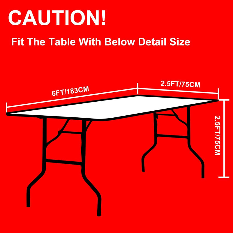 [Australia - AusPower] - Eurmax USA Spandex Table Cover 6 ft. Fitted 30+ Colors Polyester Tablecloth Stretch Spandex Table Cover-Table Toppers,6 FT Table Cover Open Back（6Ft,Black） Black 