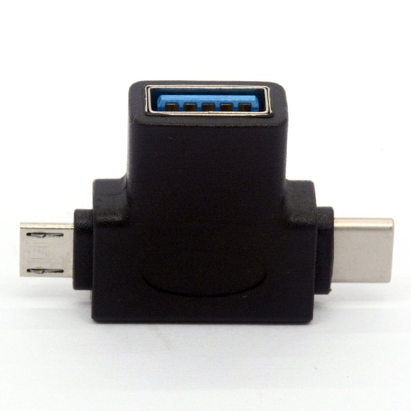 [Australia - AusPower] - BSHTU 2in1 Micro USB 3.0 and 2.0 Type C OTG Adapter, USB-C Male Micro USB Male to USB-A 3.0 Female Converter On The Go for Android Google Nexus Samsung Galaxy Note ect. (180 Degree) 180 Degree 