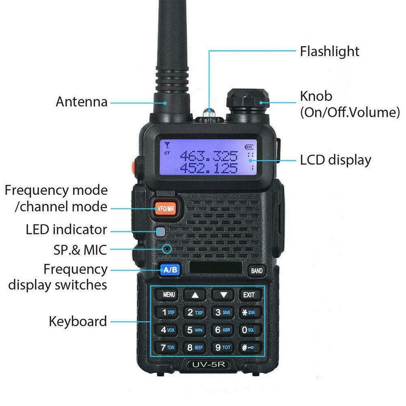 [Australia - AusPower] - NSKI UV-5R UHF VHF Dual Band Two Way Ham Radio Walkie Talkie 