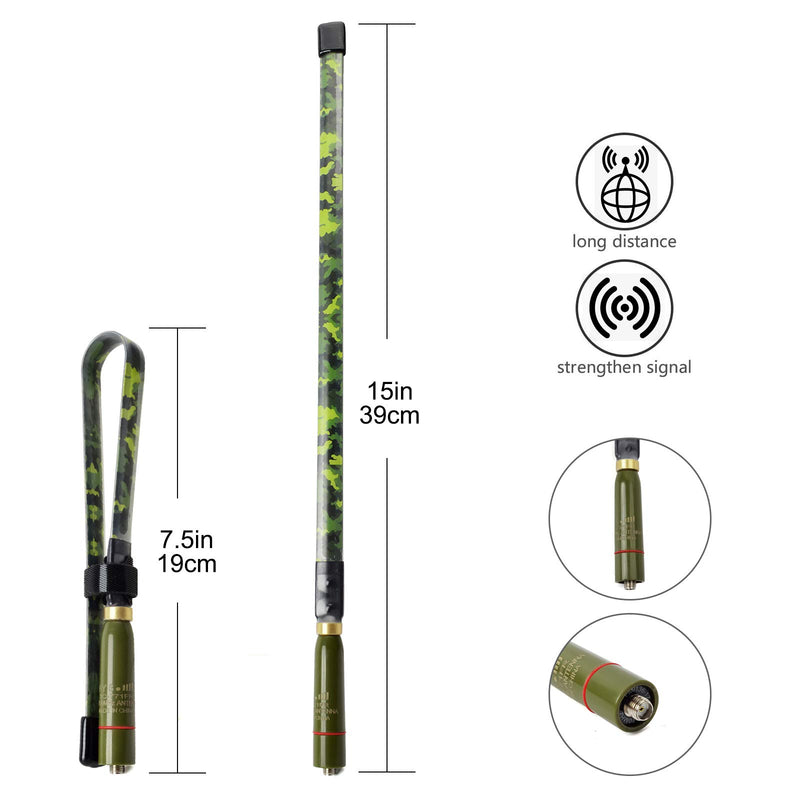 [Australia - AusPower] - HYS Tactical Foldable Dual Band Antenna, 144/430Mhz UHF VHF 15.3inch SMA-Female Antenna for Baofeng UV-5R Series, UV-82 Series, BF-F8HP Kenwood 2-Way Radio Scanner HT 