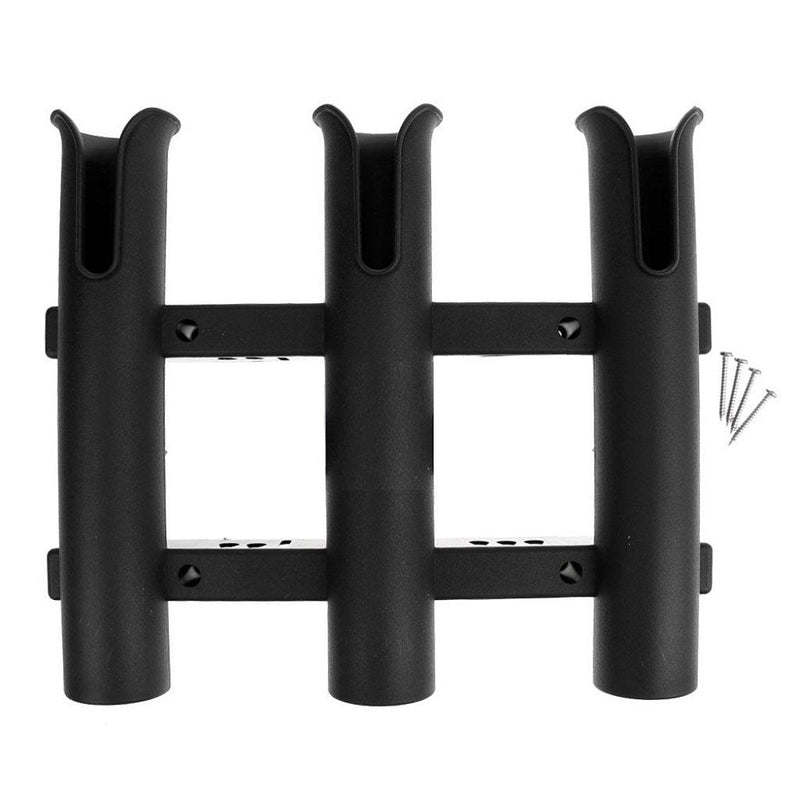 [Australia - AusPower] - Kglobal Fishing Rod Holder Bracket, Tube 3 Rod Rack, Fishing Rod for Boat Kayak Garage Storage or Truck with Screws Side-Mount Black 