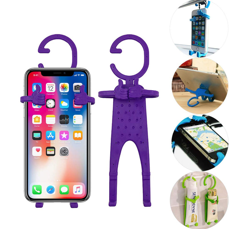 [Australia - AusPower] - UnderReef Flexible Cell Phone Holder Hands-Free Universal Car Mount,GPS Navigation Battery Charging Desktop Stand (2 Packs Purple) 2 Packs Purple 