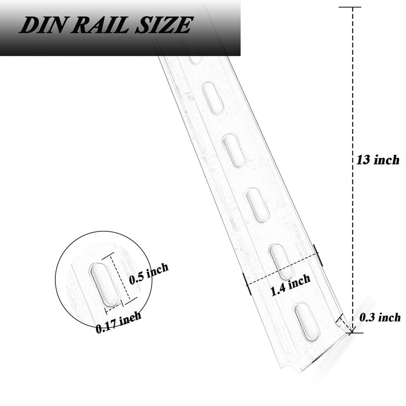 [Australia - AusPower] - 2 Piece DIN Rail Slotted for Hardware Components Mounting, Aluminum Din Rails with RoHS - 13 Inches Long, 35mm Width, 7.5mm Height 