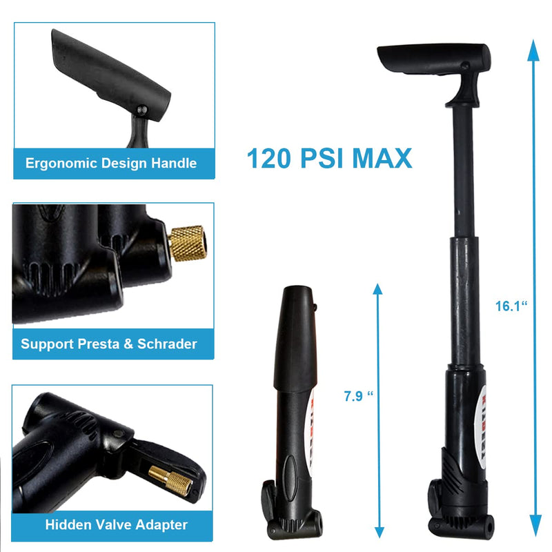 [Australia - AusPower] - Bike Repair Bag & Bicycle Tire Pump, Tire Puncture Repair Kit, Bike Multi Tool Set, Maintain Bike Repair Tool Kit Portable Bike Bag. Safety Emergency All in One Bike Tool for Camping Travel Bike Pump and Repair Tool 