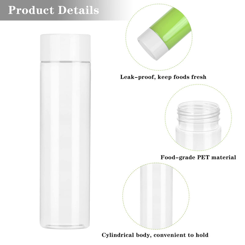 [Australia - AusPower] - MIMIND 12 Pack 12 Ounces (350 ml) PET Plastic Juice Bottles with White Caps Clear Drink Containers Bottles for Water, Juice, Milk and Other Beverages 