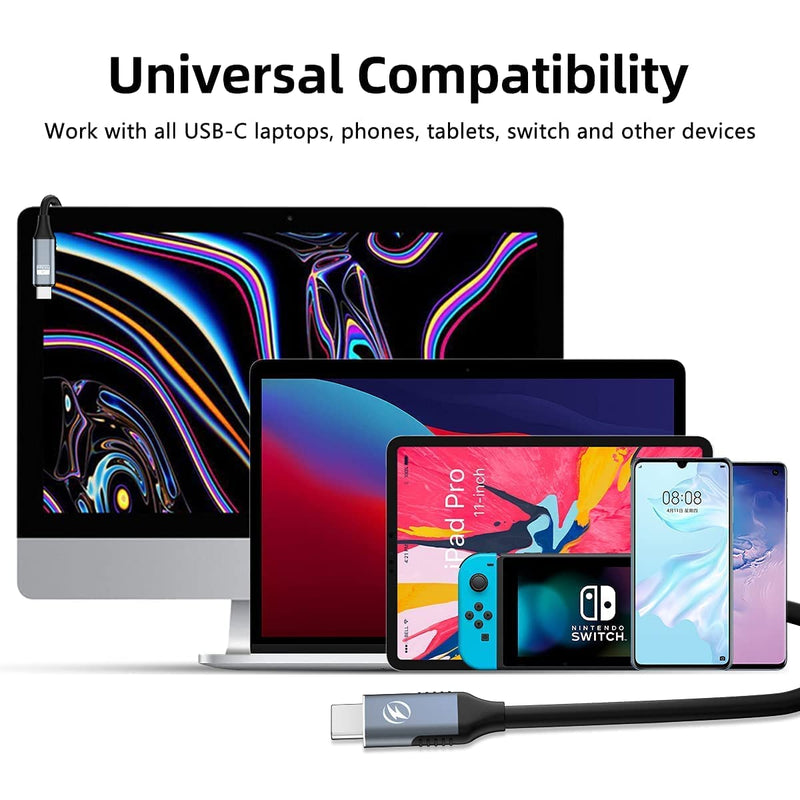 [Australia - AusPower] - 1-Pack USB C Magnetic Adapter + 1-Pack USB C Magnetic Cable, 24Pins USB3.1 10Gbps Data Transfer 4K 60Hz Video PD 100w Charge Compatible with MacBook Pro/Air USB-C Laptop 