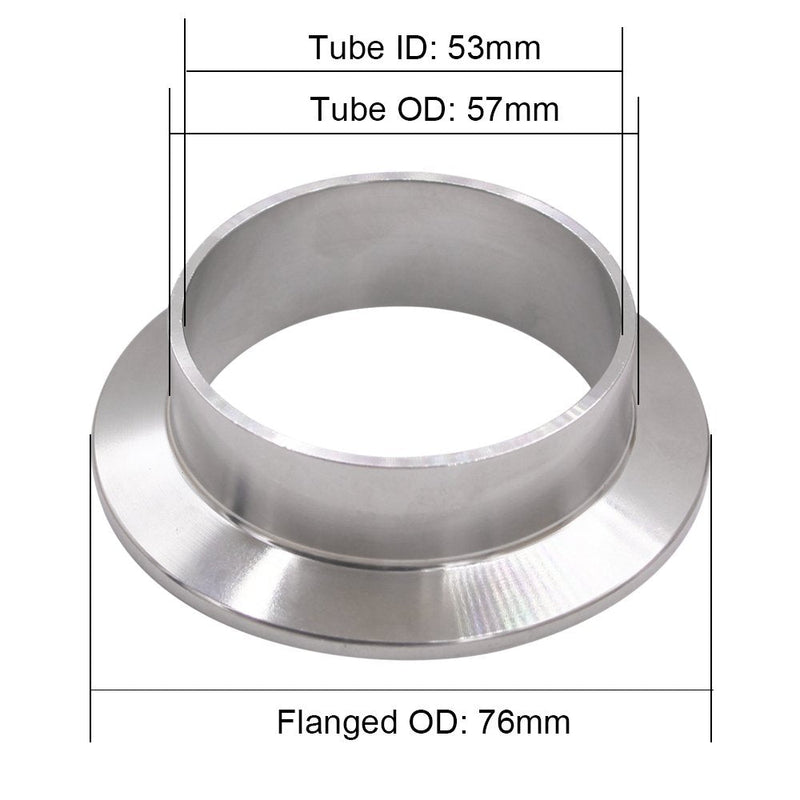 [Australia - AusPower] - DERNORD Stainless Steel 304 Sanitary Fitting, Long Weld Clamp Ferrule FitsTri Clamp 2-1/4" Tube Outer Diameter 57MM/2-1/4" Tube OD 