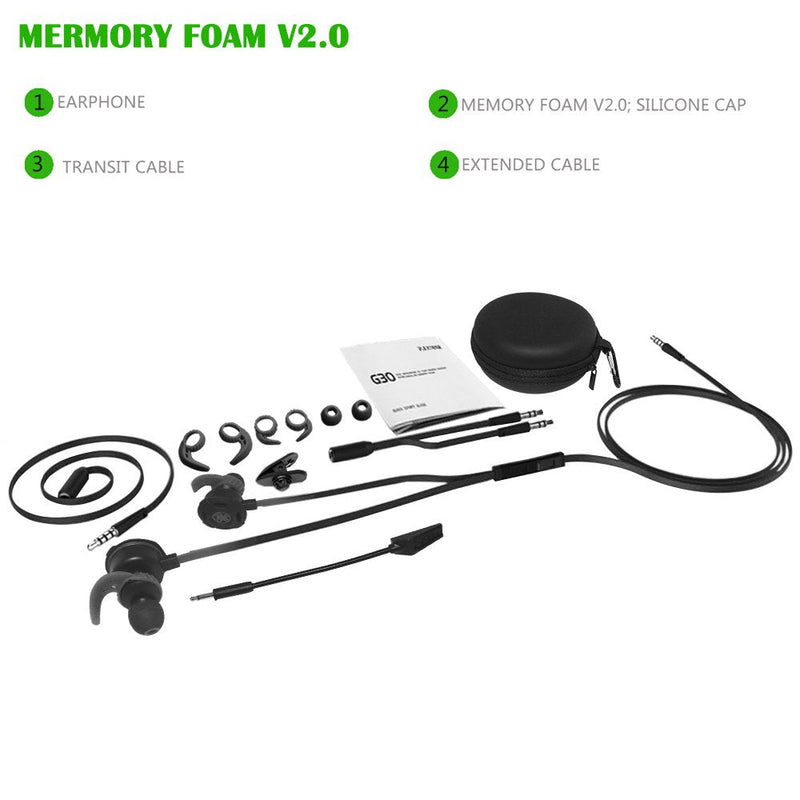 [Australia - AusPower] - Wired Gaming Earphone with Adjustable Mic for PS4,Laptop Computer, Cellphone, DLAND E-Sport Earburds with Portable Earphone Bags, Snug Soft Design, Inline Controls for Hands-Free Calling. (Black) Black 