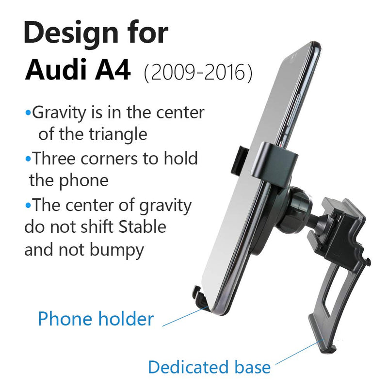 [Australia - AusPower] - LUNQIN Car Phone Holder for 2009-2016 Audi A4 Auto Accessories Navigation Bracket Interior Decoration Mobile Cell Phone Mount 