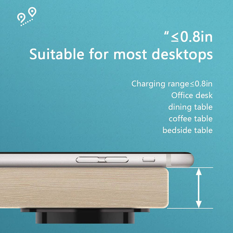 [Australia - AusPower] - HOCAO YIGO Long-Distance Wireless Charger,10W Hidden Wireless Charger Installed Under Marble Wooden Table Furniture,Quickly Charge Mobile Phones Through a Surface with a Thickness of 0.8 Inch or Less 