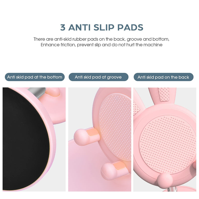 [Australia - AusPower] - Cute Bunny Phone Stand, Angle Height Adjustable OATSBASF Cell Phone Stand for Desk, Thick Case Friendly Phone Holder Stand, Compatible with iPhone, Kindle, iPad, Switch, Tablets, All Phones (Pink) Pink 