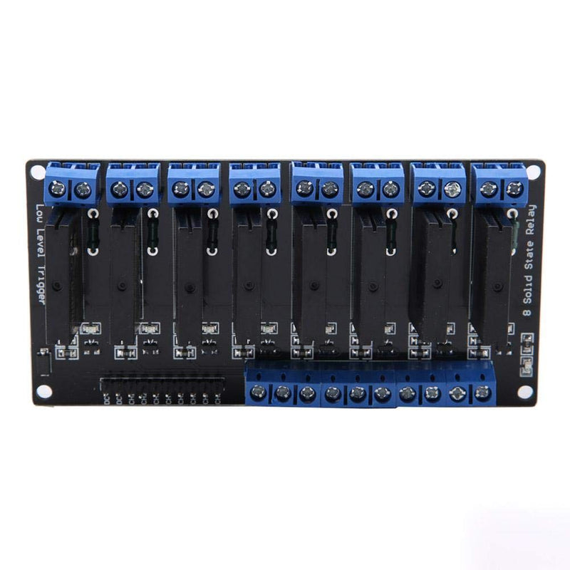 [Australia - AusPower] - 8 Channels Solid State Relay Module DC-AC Low Level Trigger Black with Fuse 