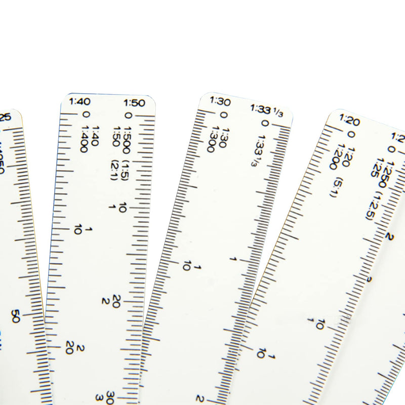 [Australia - AusPower] - Utoolmart Scale Ruler 19cm Engineer Scale Architect Rulers 1/10 1/15 1/20 1/25 1/30 1/33 1/40 1/50 1/75 1/125 Plastic 1pcs 