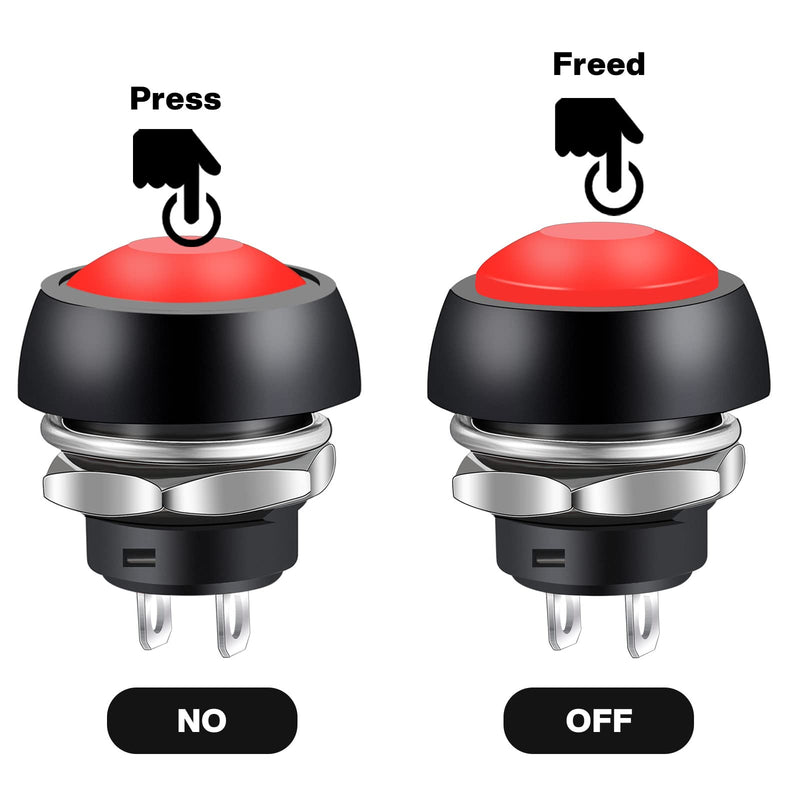 [Australia - AusPower] - 21 Pieces 12 mm Push Button Switch On/ Off Electronic Button Mini Round Contact Push Button Switch, Waterproof Momentary Push Button 125V 3A (7 Colors) 